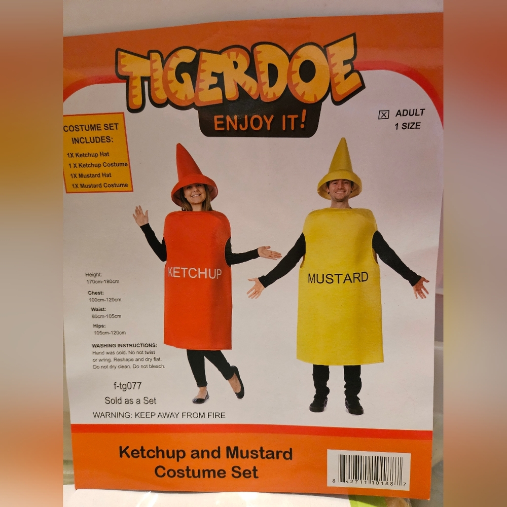 Ketchup and mustard couples adult Halloween costume